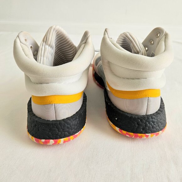 ADIDAS MARQUEE BOOST Mens Size 12 Basketball Sneaker High Top white black Gold - Picture 8 of 10